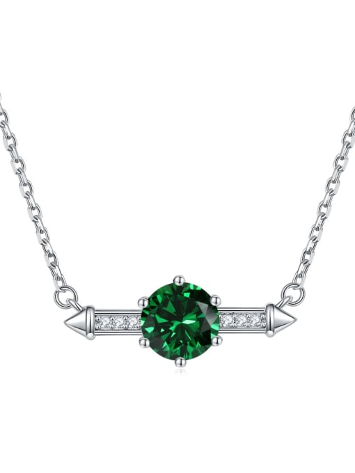Emerald [May] 925 Sterling Silver Birthstone Geometric Dainty Necklace